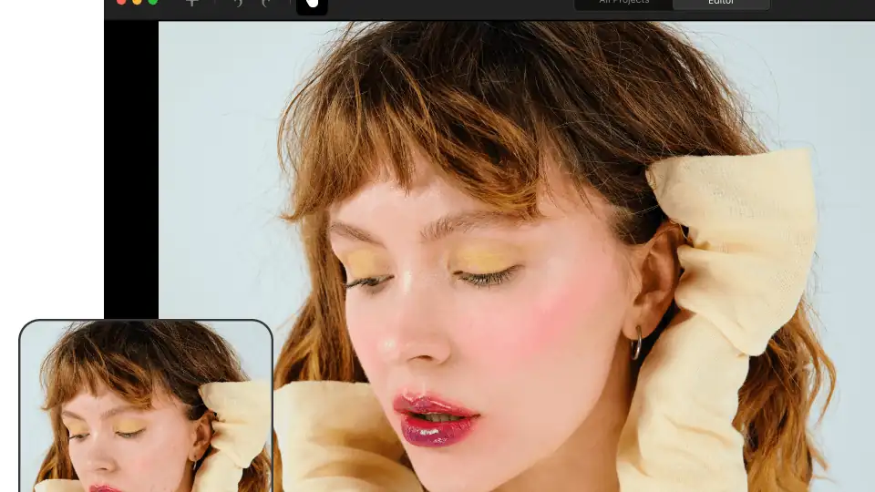 Airbrush Studio desktop interface showing its AI portrait retouching tools