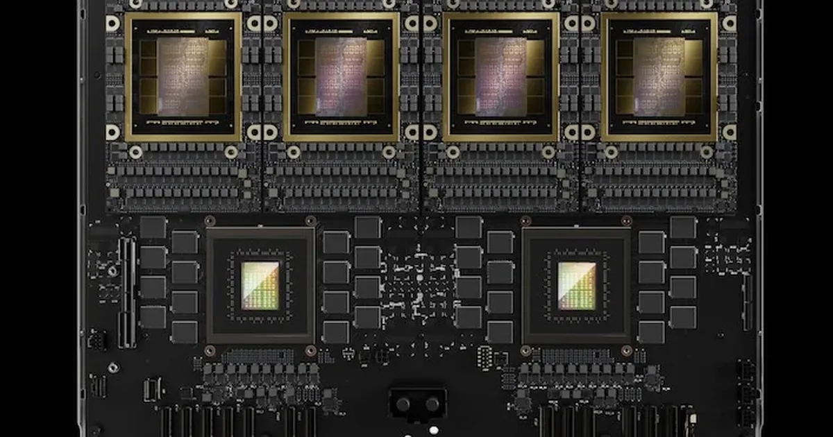 NVIDIA Grace Blackwell AI chips — the hardware Amazon reportedly plans to move into an investor-backed vehicle