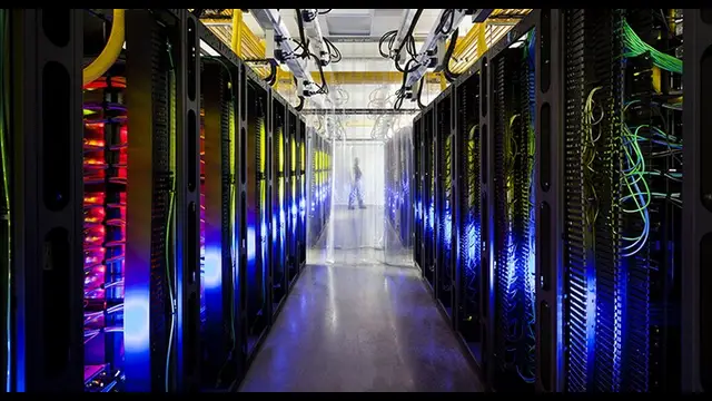 Google Cloud data center corridor