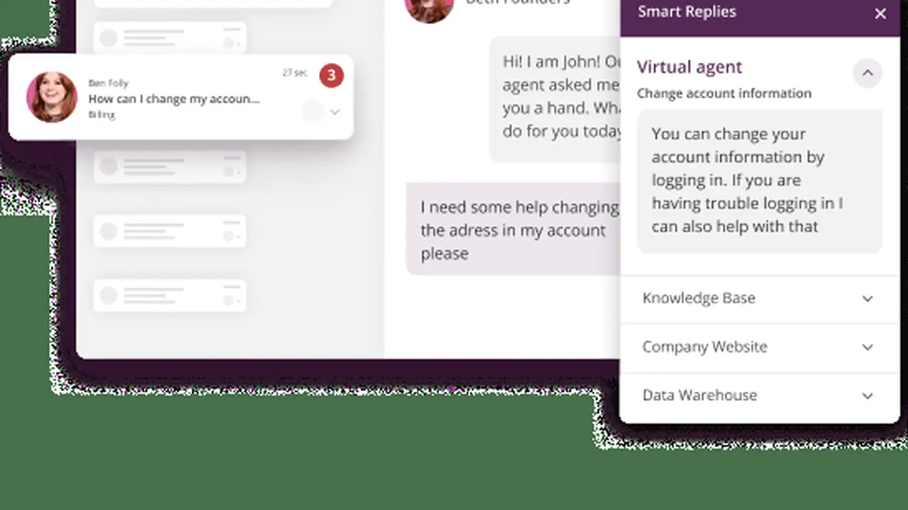 Screenshot of Boost.ai's chat automation interface showing an AI customer-service conversation.