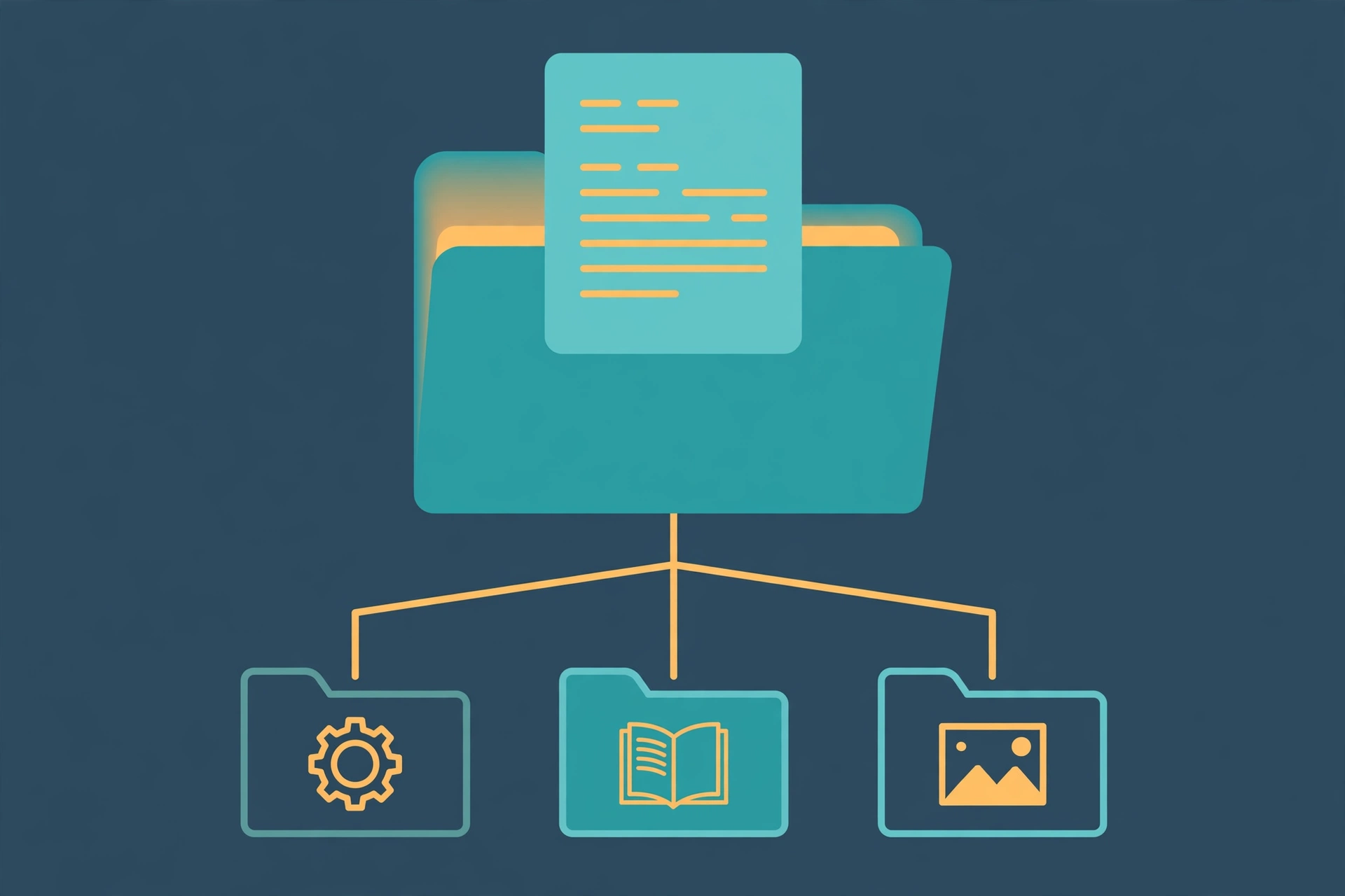 Diagram of a skill folder: the required SKILL.md document on top, branching into scripts, references, and assets sub-folders