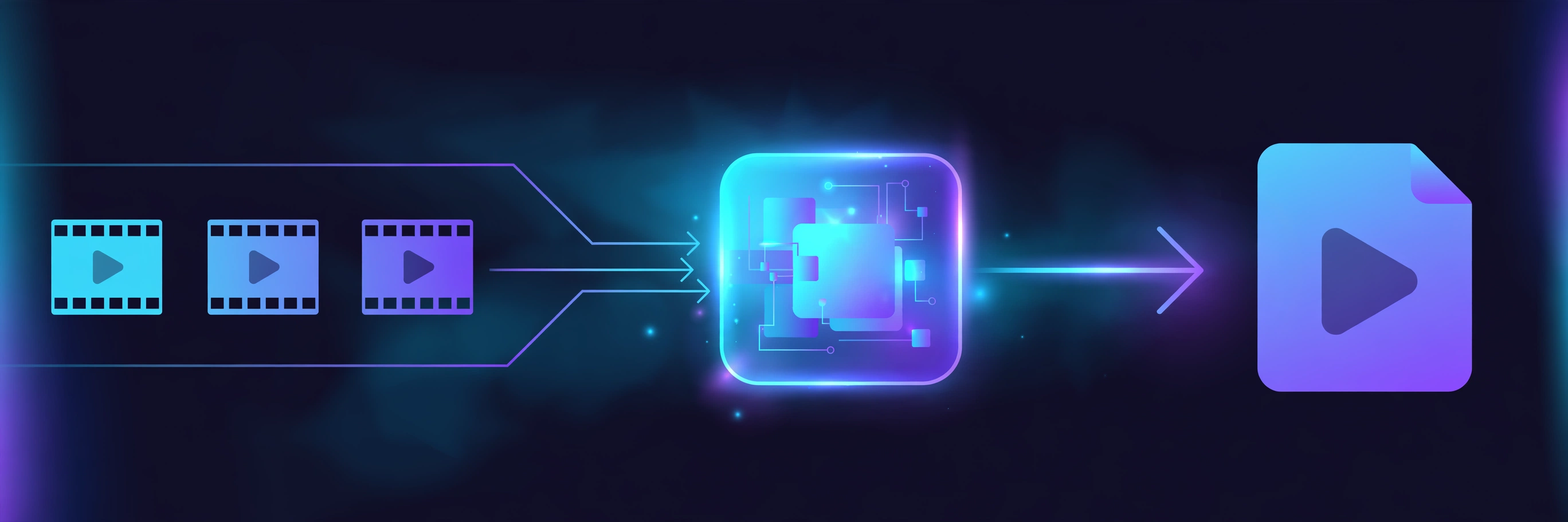 Diagram of clips flowing through a compositor into a finished video file