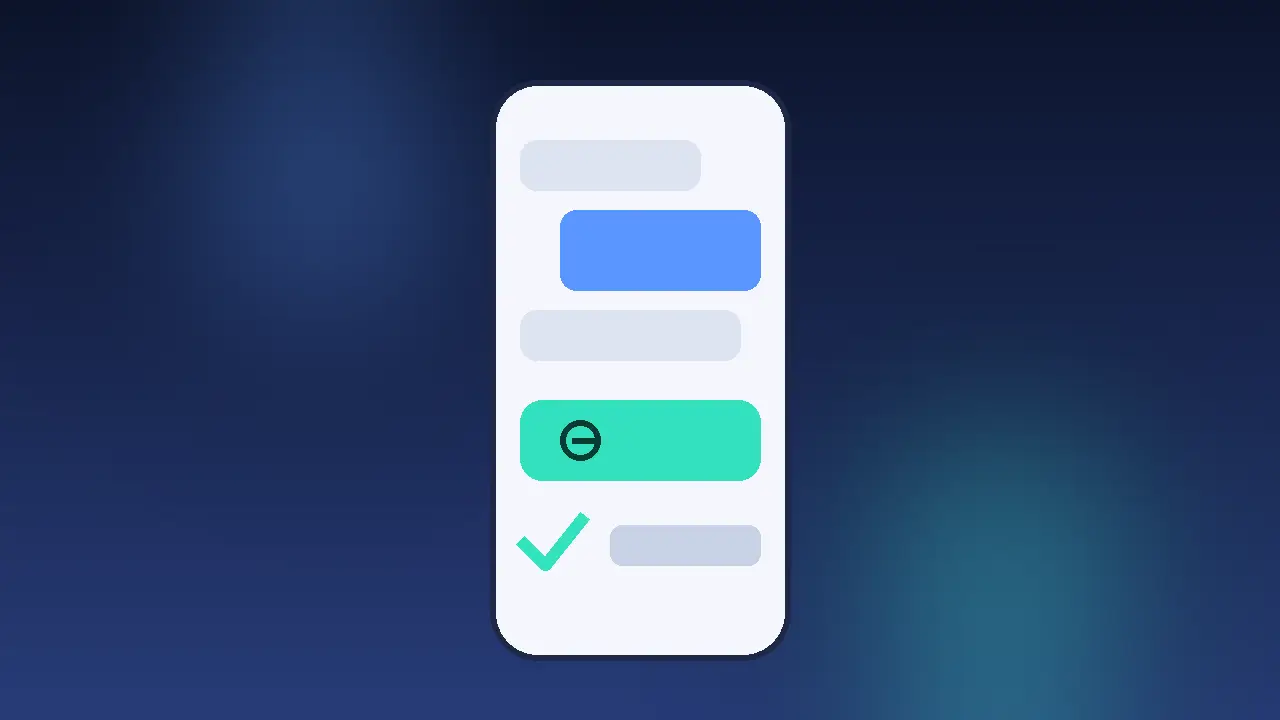 A smartphone chat interface with a secure payment button inside the conversation.