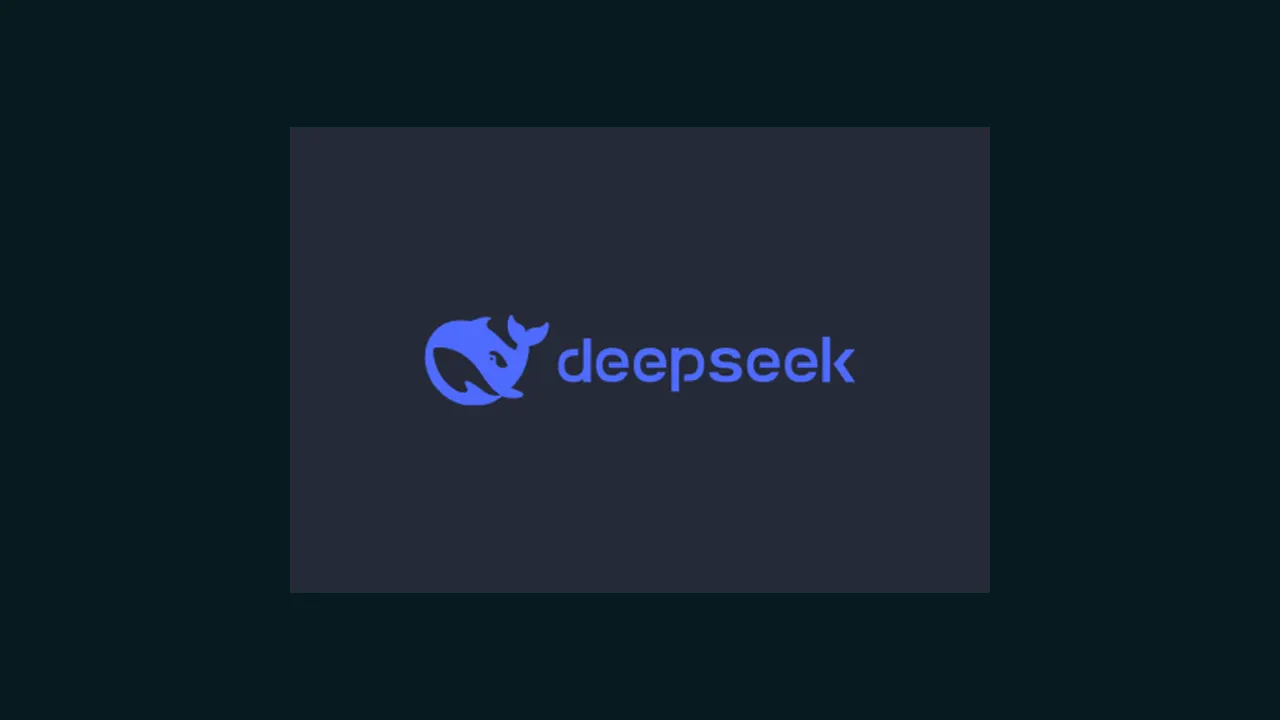DeepSeek logo on dark background