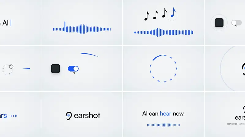 Frames from the earshot launch film made entirely in code