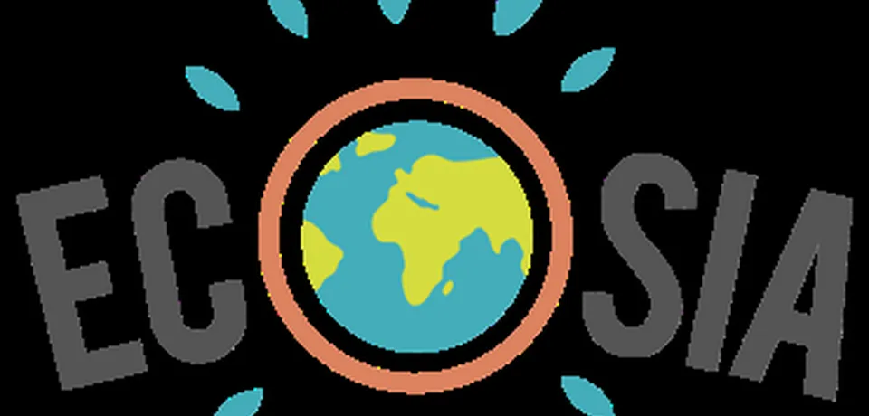 The Ecosia browser homepage with its tree-planting counter.