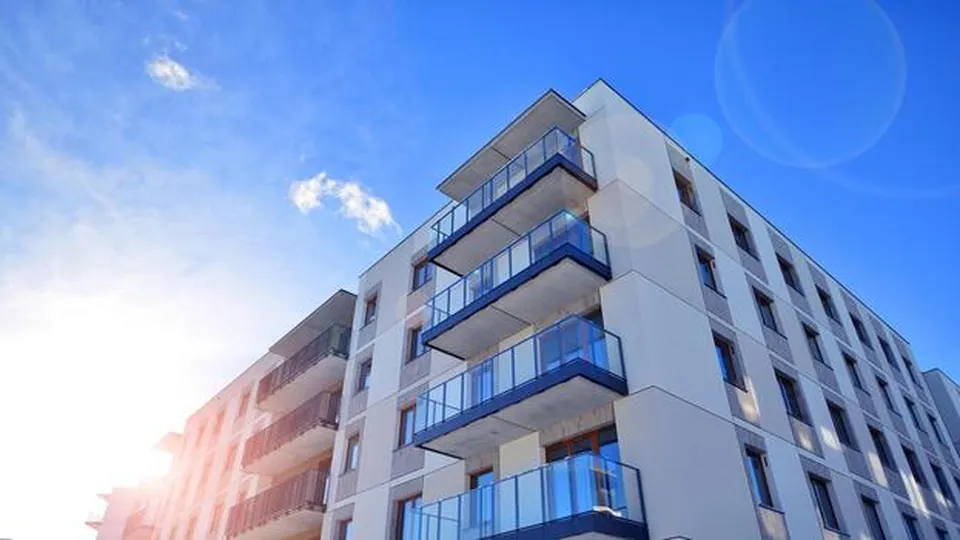 Modern apartment buildings
