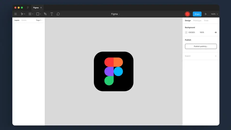Figma app window with the design editor interface