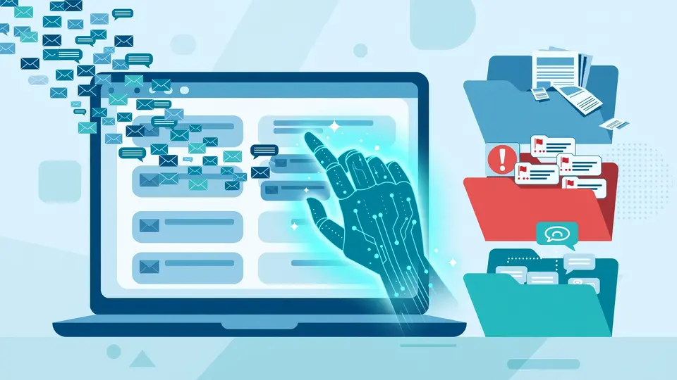 AI sorting incoming email into triaged folders