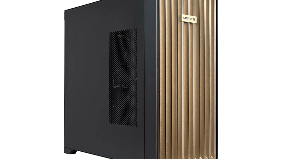 GIGABYTE W775-V10 desk-side AI workstation tower.
