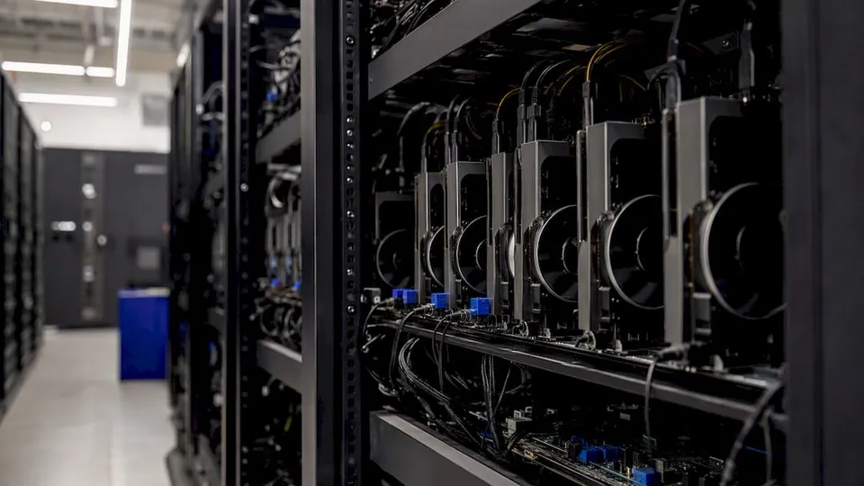 GPU server units in a data center rack