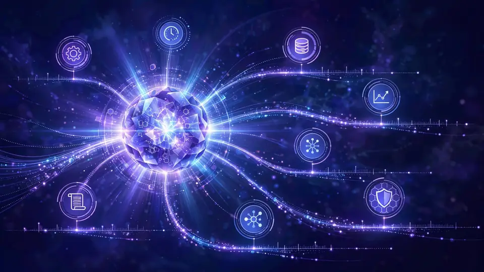 Illustration of a central AI agent orchestrating a roster of sub-agents, each with its own identity, on long-running tasks.