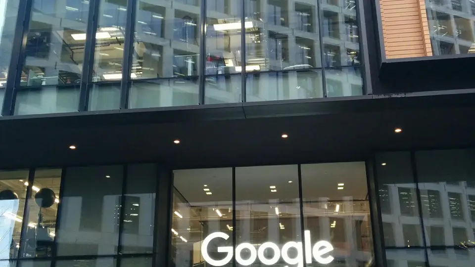 The entrance of Google DeepMind headquarters in London