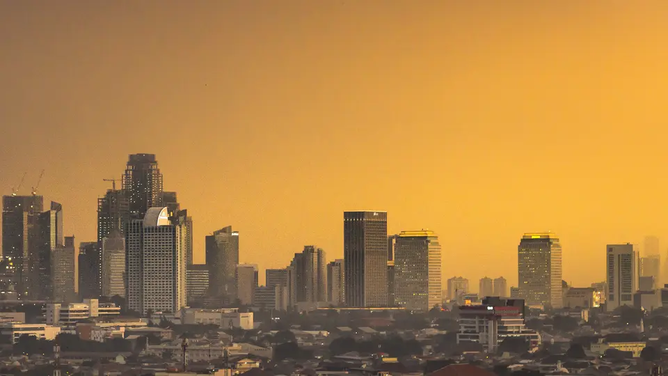 Jakarta skyline at night, alternate view