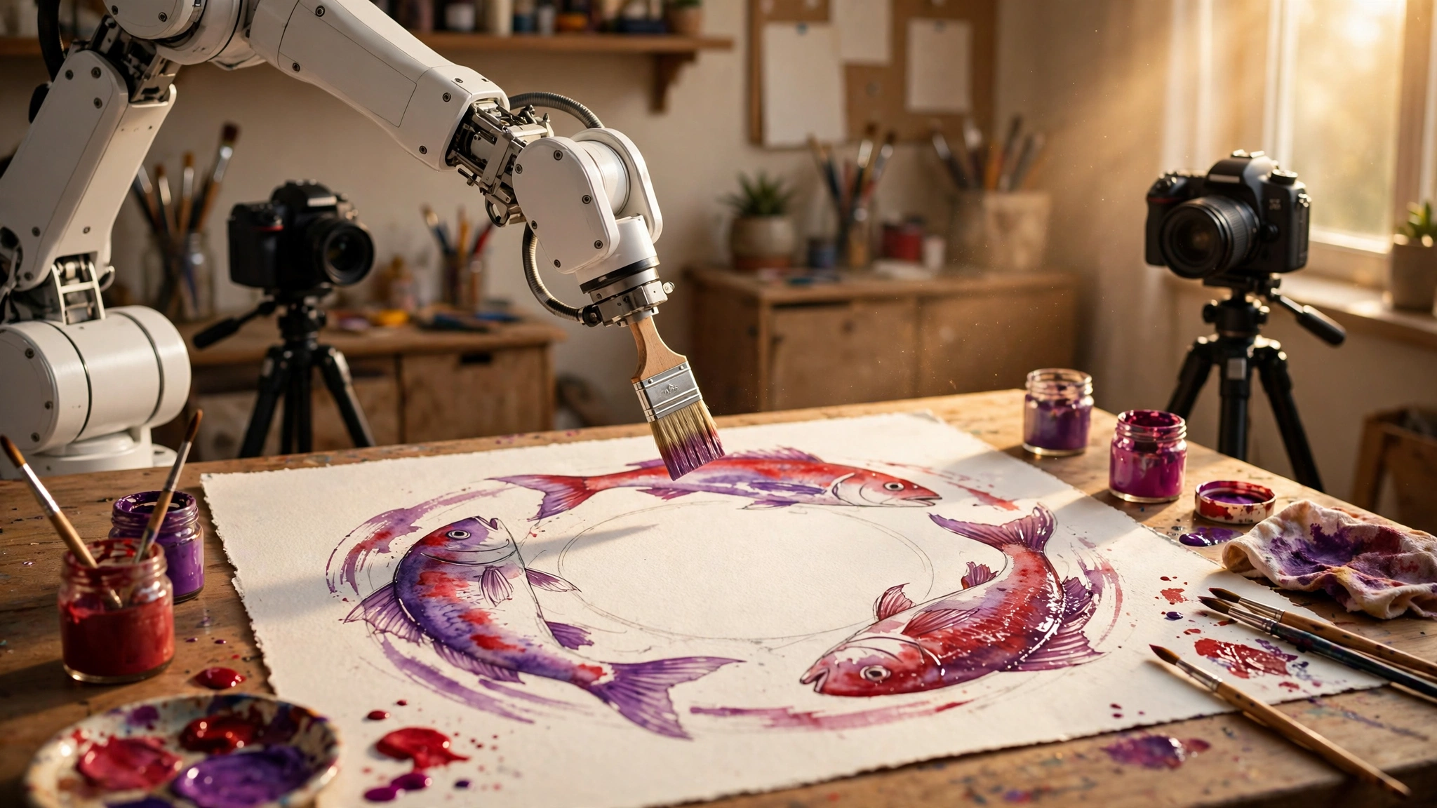 Play: the robot-painting demo video, via the r/singularity thread