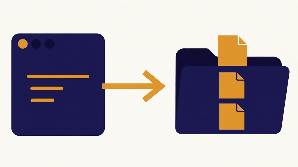 Diagram: a terminal window points with an arrow to a folder holding three documents, the scope file, the report, and the JSON artifacts