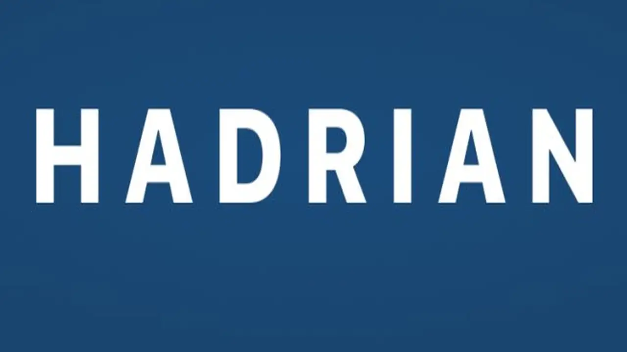 Close-up of the Hadrian wordmark: investors bet automated validation beats detection-only tooling.