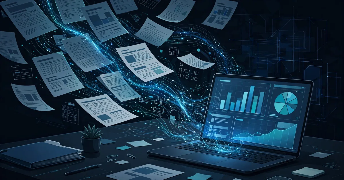 AI document intelligence scanning insurance paperwork into a broker analytics dashboard