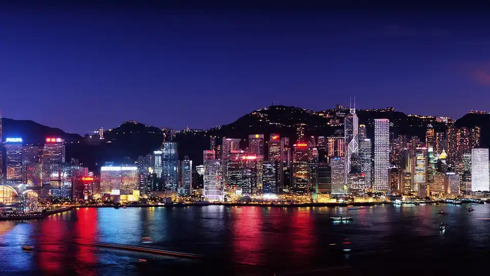 Hong Kong skyline at night
