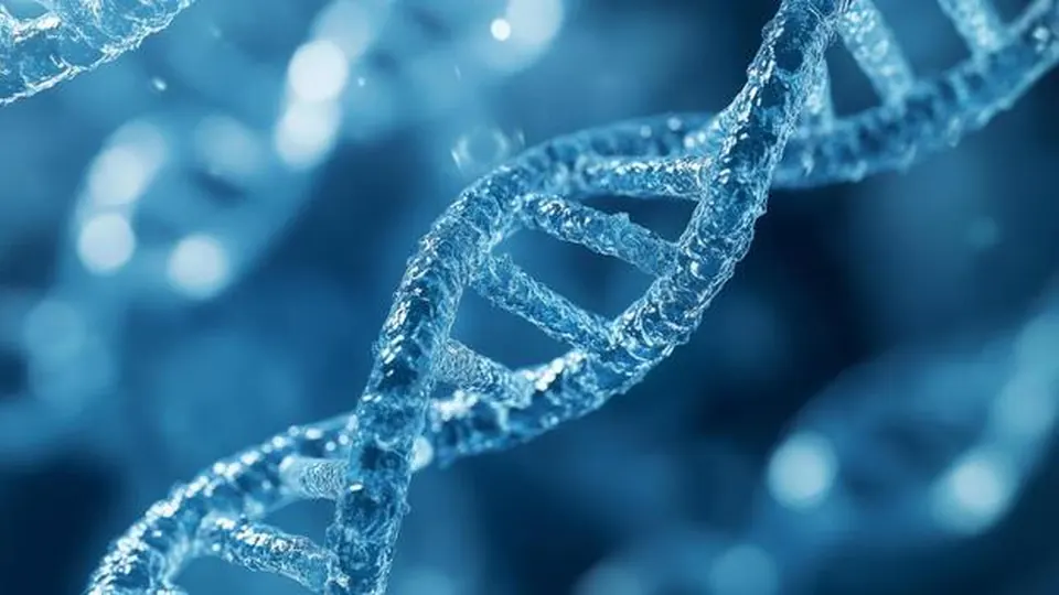 Glowing DNA double helix illustration