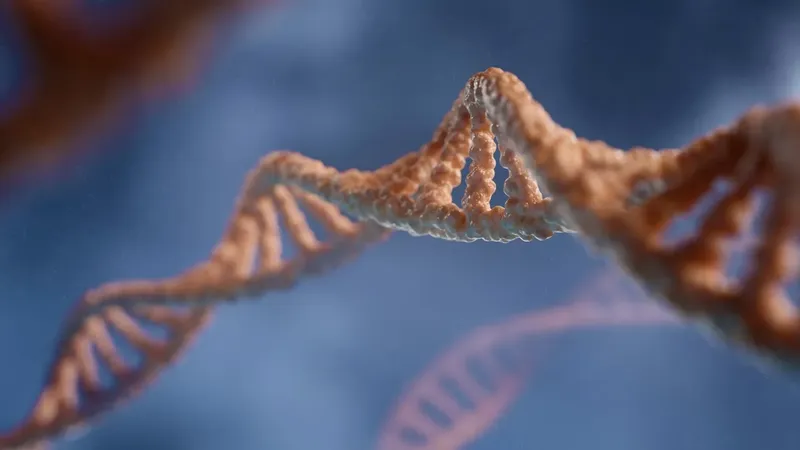 A DNA double helix illustration representing SpliceAI2, which takes only a DNA sequence as input.