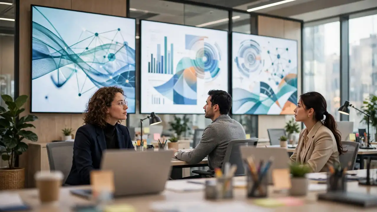 Bank analysts reviewing data