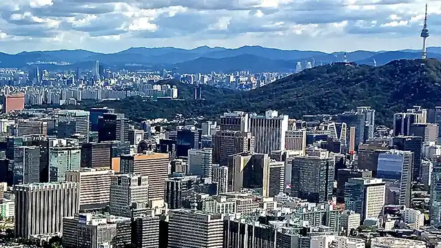 Seoul skyline with Lotte World Tower and N Seoul Tower