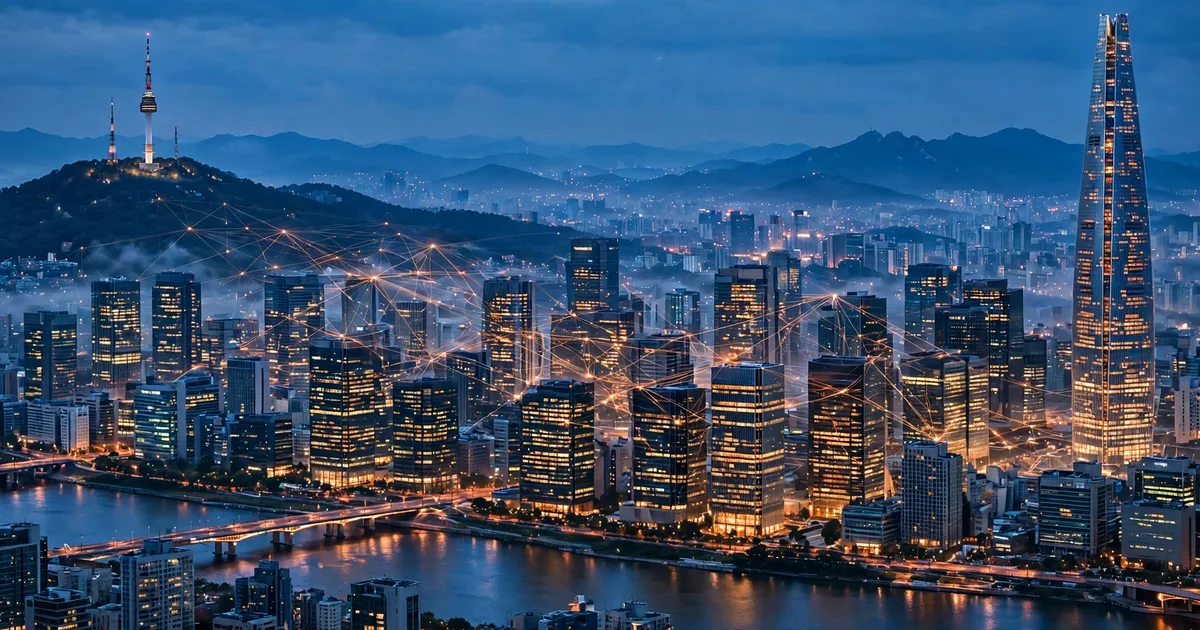 The Seoul skyline at dusk, home of KT’s Token Factory launch