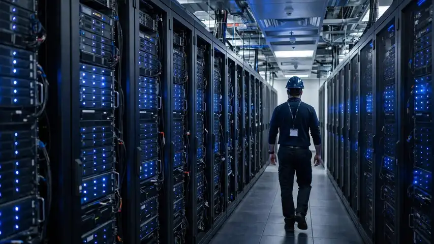 Server racks in a modern data center