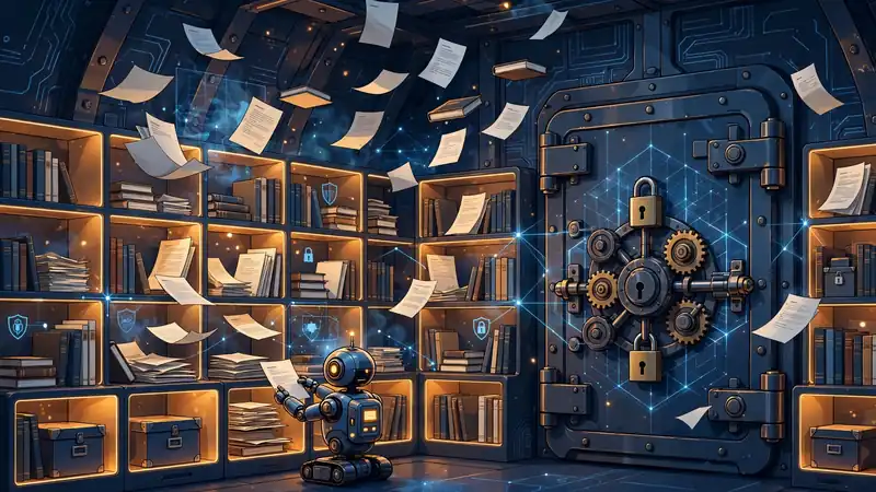 A locked private library of documents an AI can search