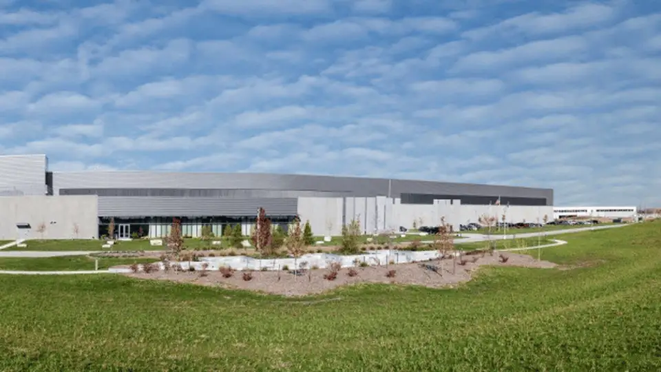 Rendering of a Meta data center building