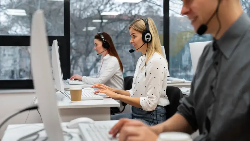 Contact-center agents at work