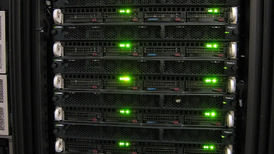 A GPU cluster used for AI research