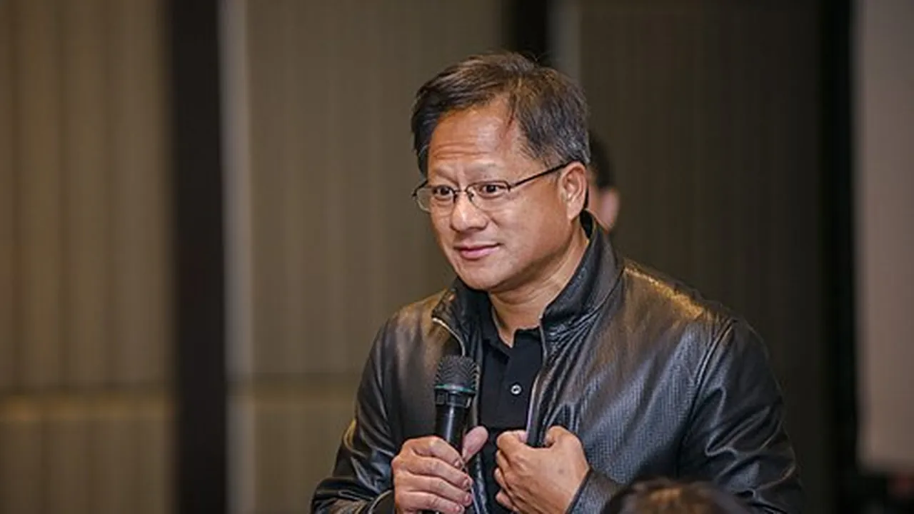 Jensen Huang speaking on stage
