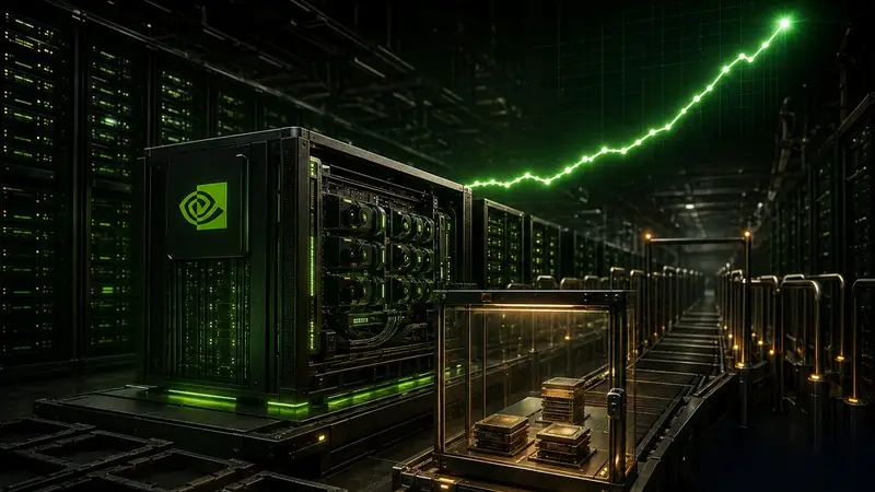 NVIDIA GPU servers inside an AI data center
