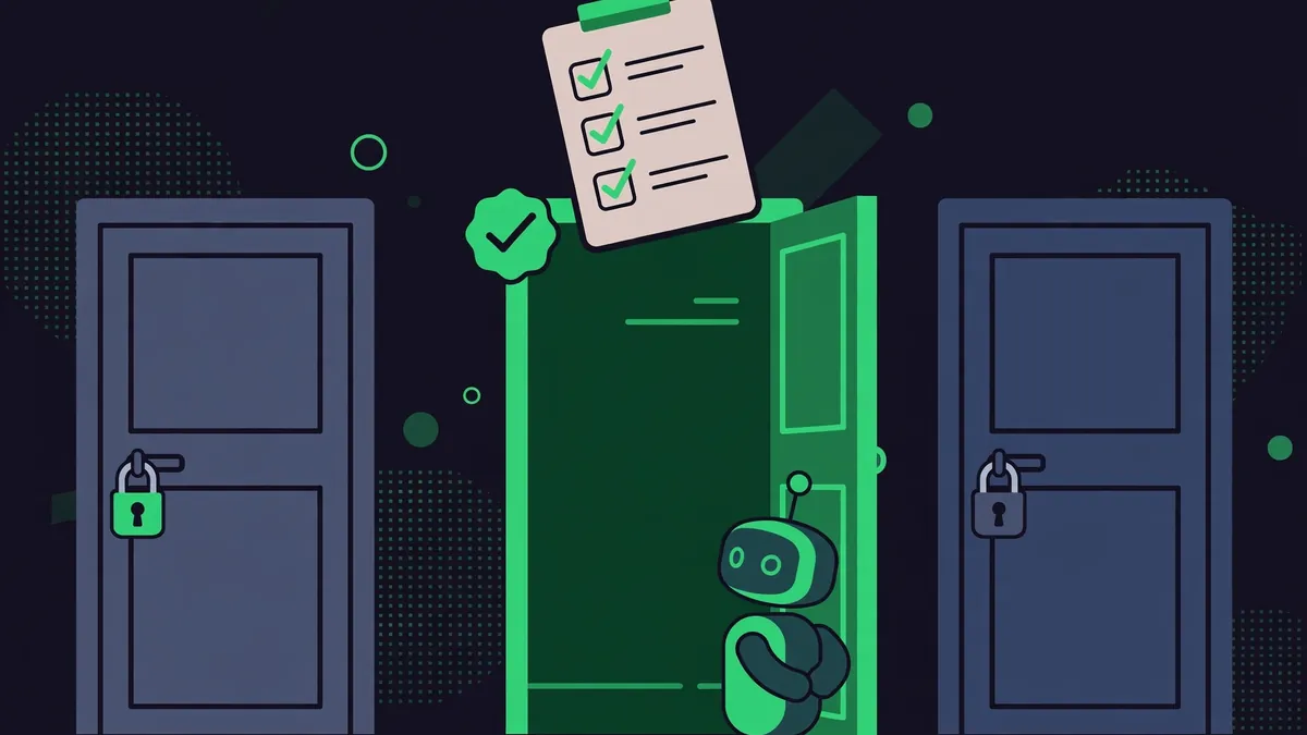 A checklist approving one read-only door while other doors stay locked, illustrating an OpenShell policy rule