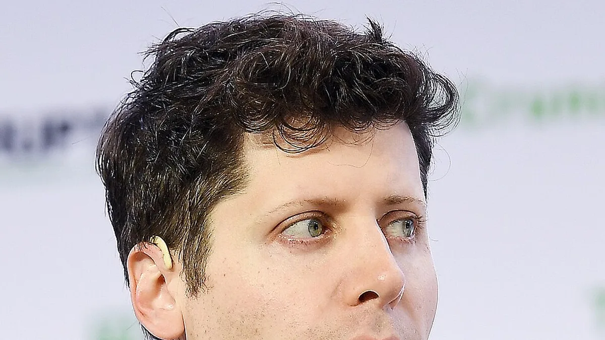 OpenAI CEO Sam Altman speaking at a TechCrunch event