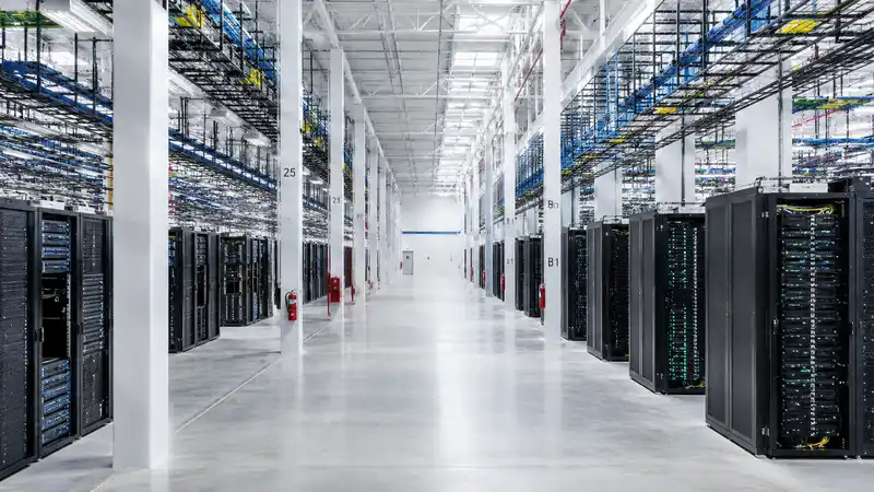 Close-up of data center infrastructure
