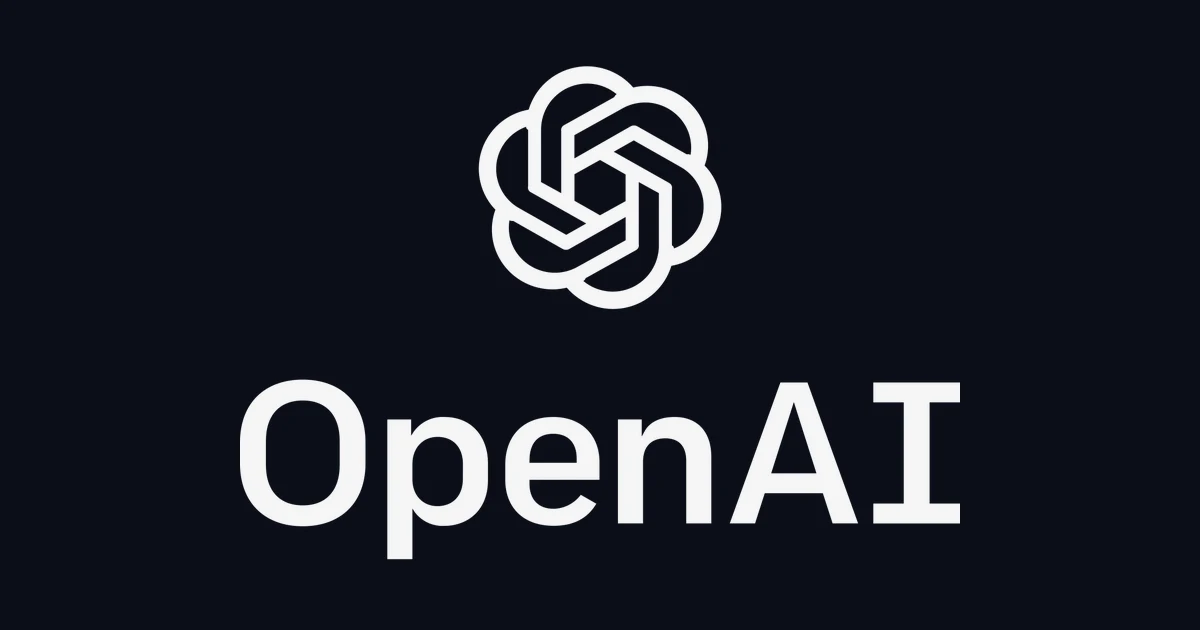 The OpenAI logo on a dark background.