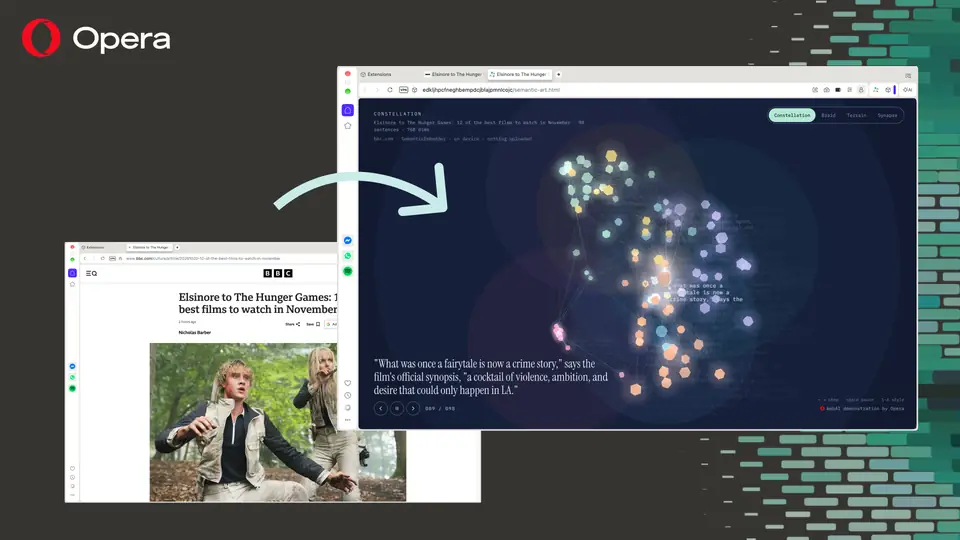 A browser window with local AI features running on a laptop