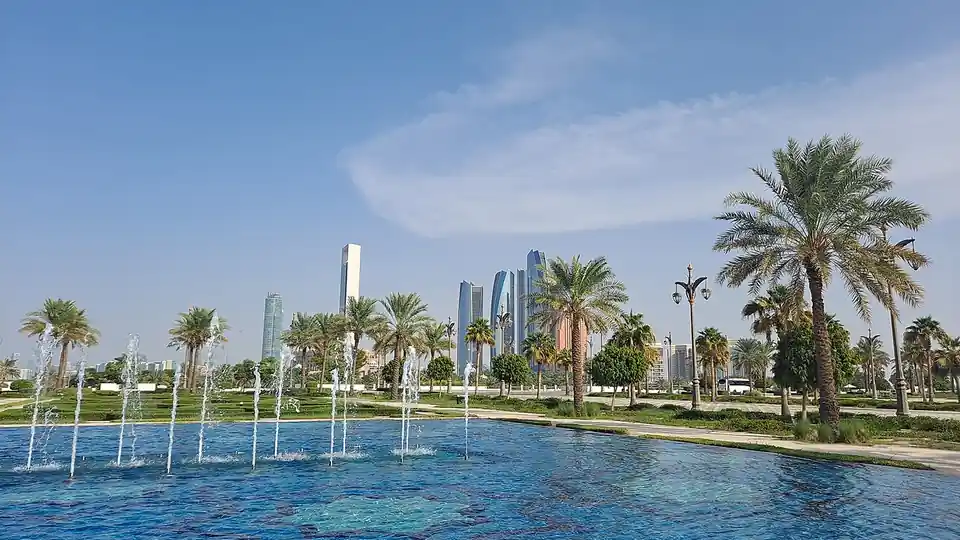 Abu Dhabi’s skyline seen from Qasr Al Watan, the deep-dive case study for Oxford Insights’ City AI Readiness Index.