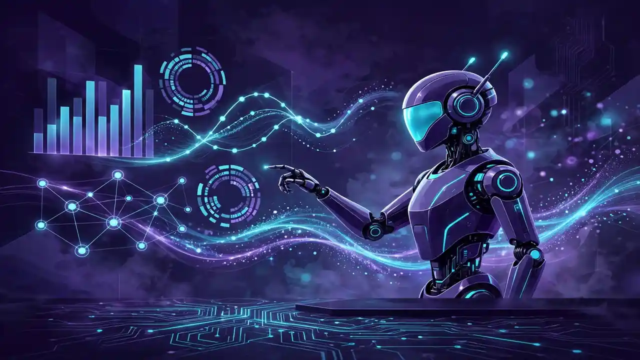 Illustration of an AI agent analyzing planning data
