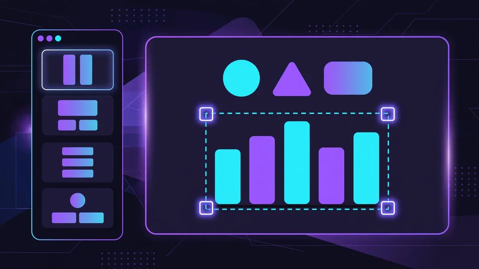 An editable slide with selection handles on a native chart