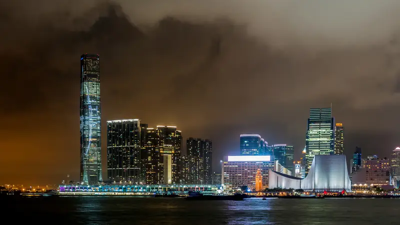 Hong Kong's Victoria Harbour at dusk. Qupital is headquartered in Hong Kong.