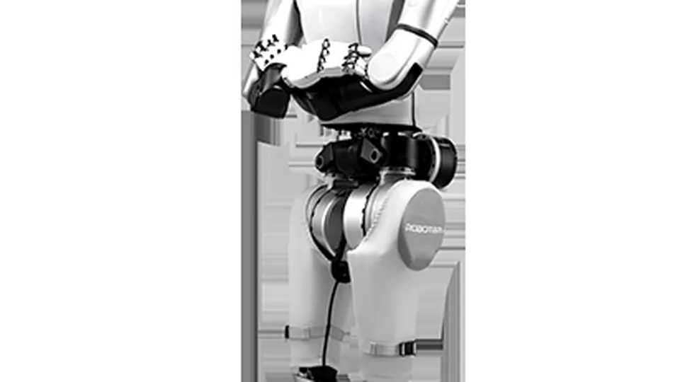 A ROBOTERA humanoid robot standing upright