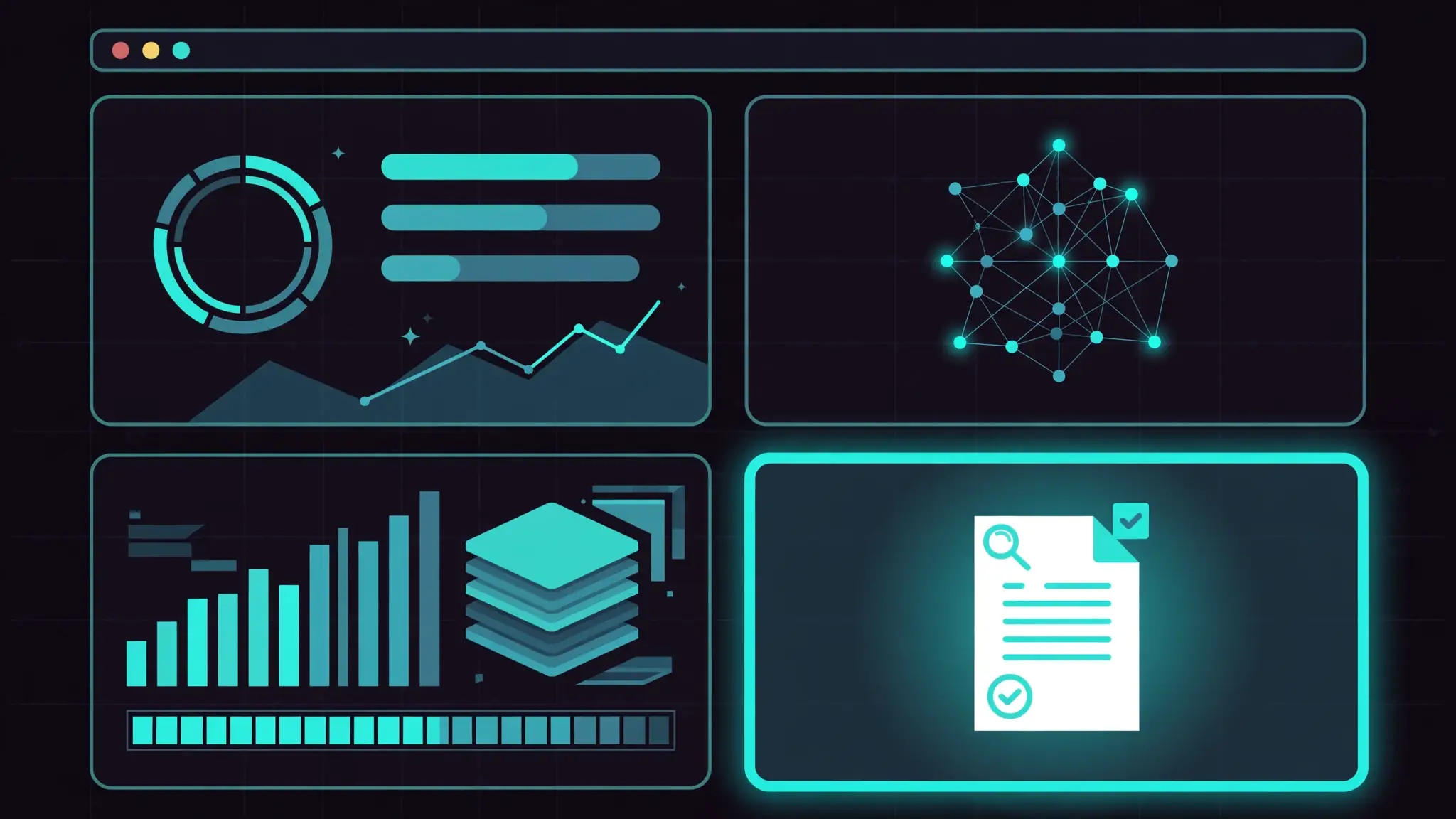Illustration of a dark terminal dashboard with overview, swarm and memory panels, one retrieved note highlighted