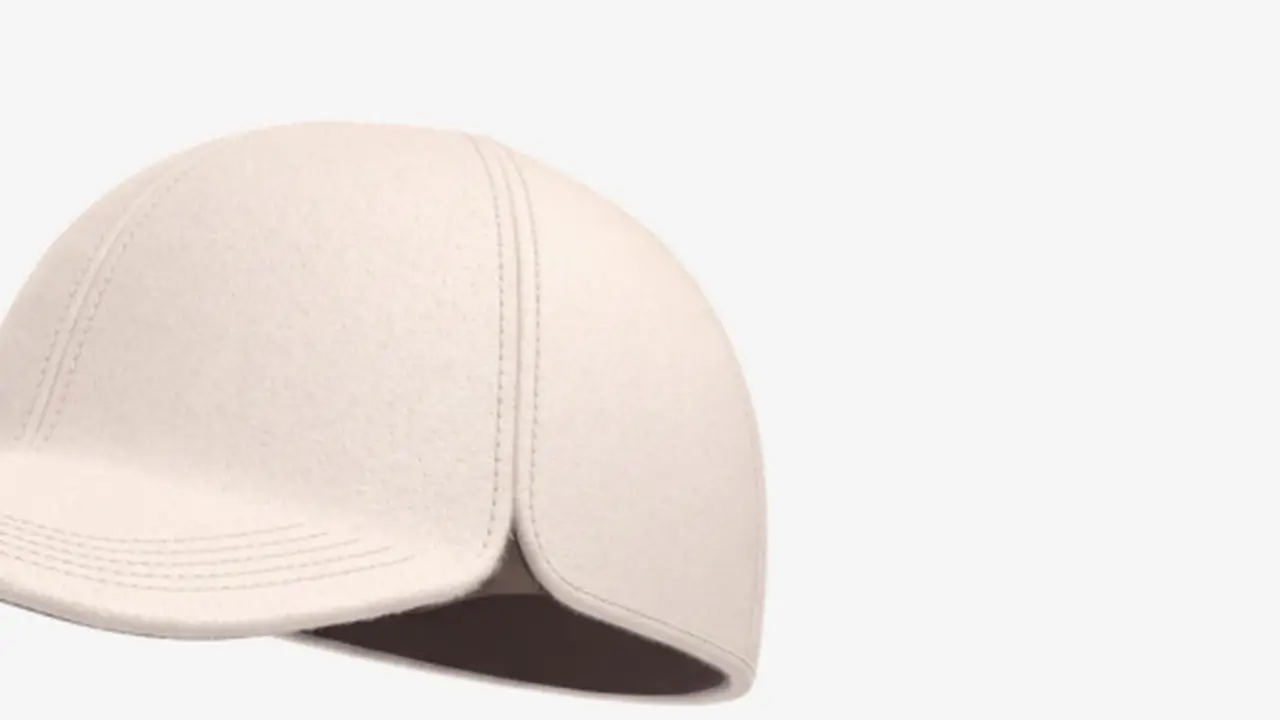 Side view of the Sabi cap's crown, showing the sensor-lined headwear designed for all-day use.