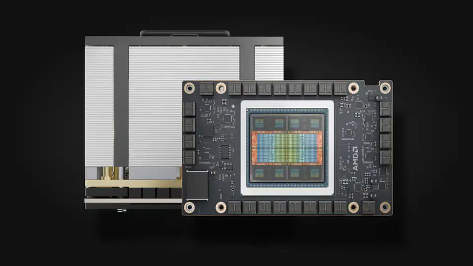 AMD Instinct MI355X accelerator render
