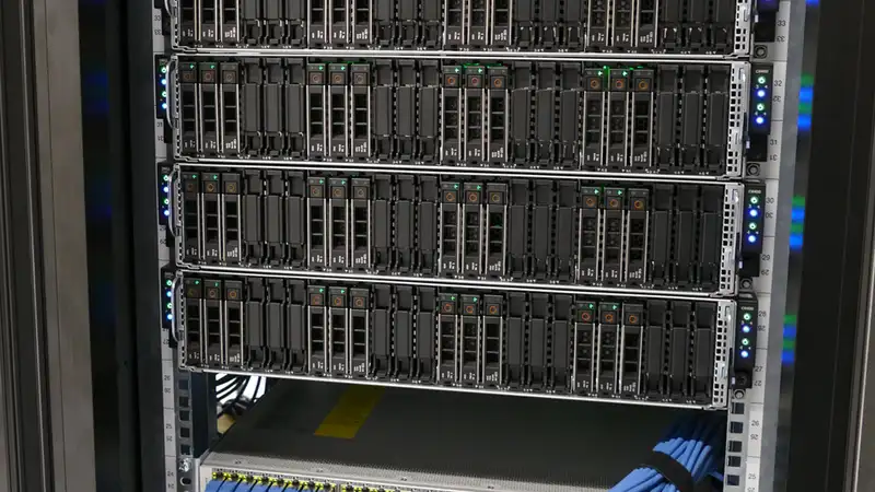 Server racks inside a Scaleway data center