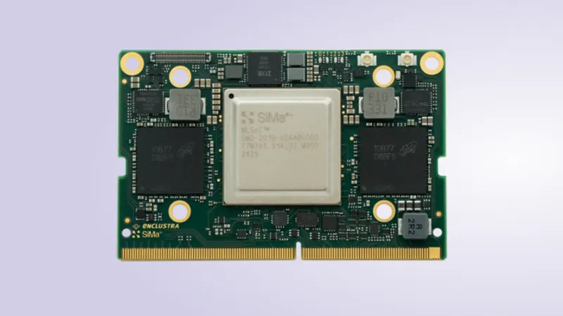 Front view of SiMa.ai's Modalix MLSoC chip